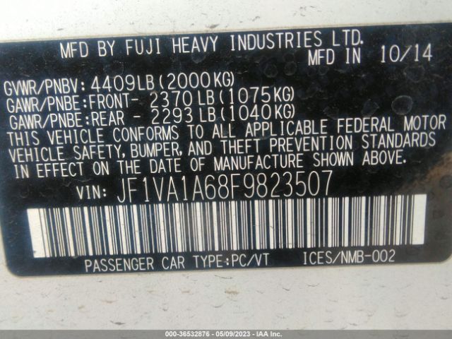 JF1VA1A68F9823507 Subaru WRX
