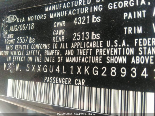 5XXGU4L1XKG289341 KIA OPTIMA EX