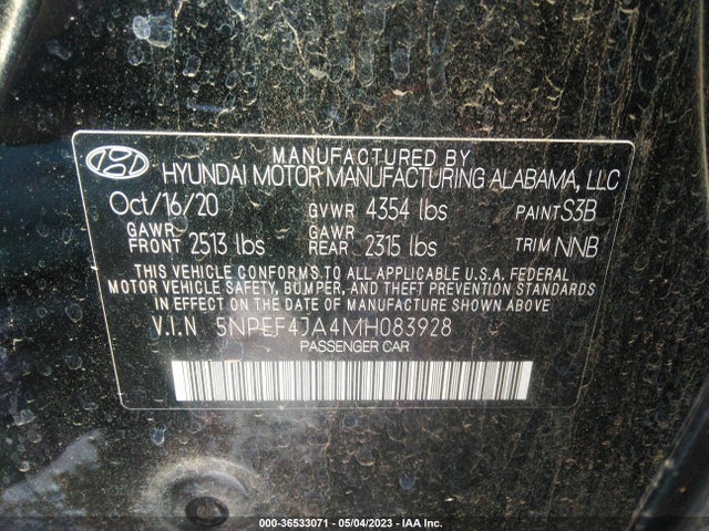 Hyundai SONATA SEL 2021 5NPEF4JA4MH083928 Image 10