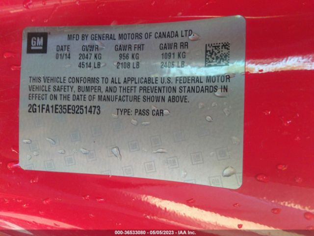 2G1FA1E35E9251473 Chevrolet Camaro 2ls