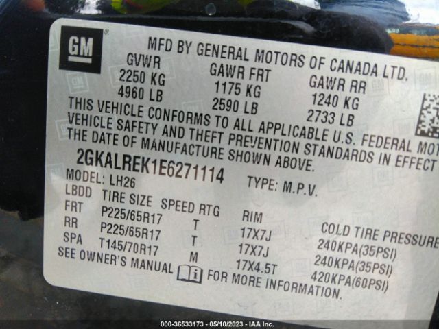 2GKALREK1E6271114 GMC Terrain Sle