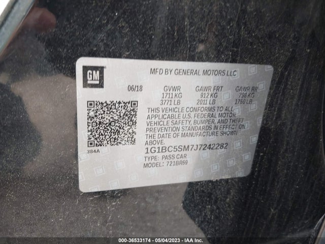 Chevrolet CRUZE LS 2018 1G1BC5SM7J7242282 Image 11
