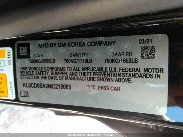 Chevrolet SPARK 1LT 2021 KL8CD6SA2MC216665 Image 9