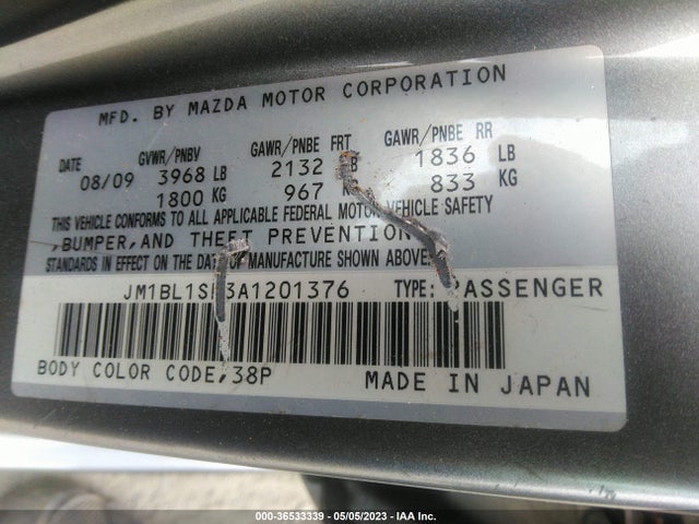 2010 MAZDA MAZDA3 I SPORT VIN: JM1BL1SF3A1201376