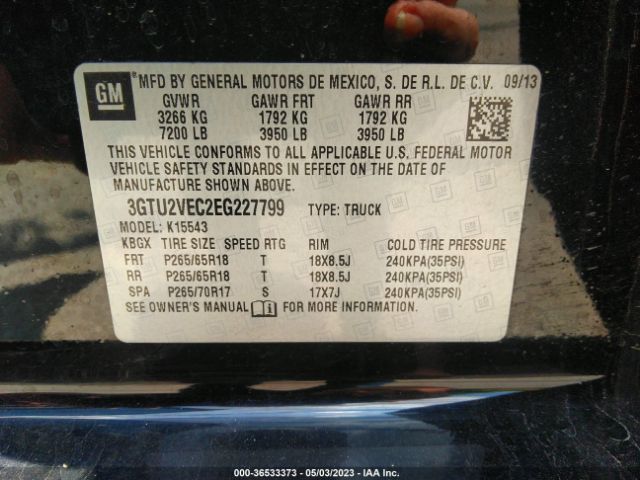 3GTU2VEC2EG227799 GMC Sierra 1500 Slt