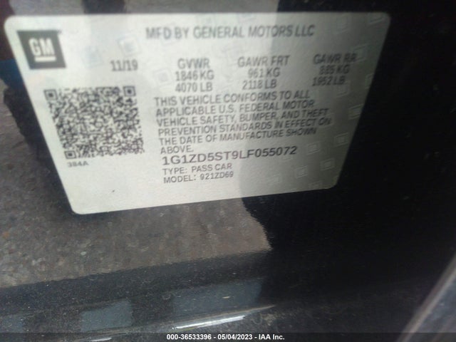 Chevrolet MALIBU LT 2020 1G1ZD5ST9LF055072 Image 9