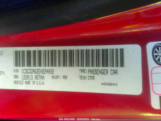 1C3CDZAG2EN224032 Dodge AVENGER SE