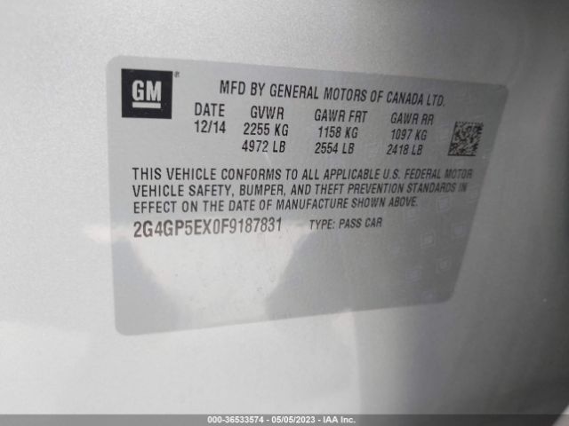 2G4GP5EX0F9187831 Buick Regal Premium I