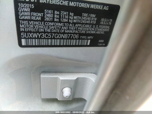 5UXWY3C57G0N87706 BMW X3
