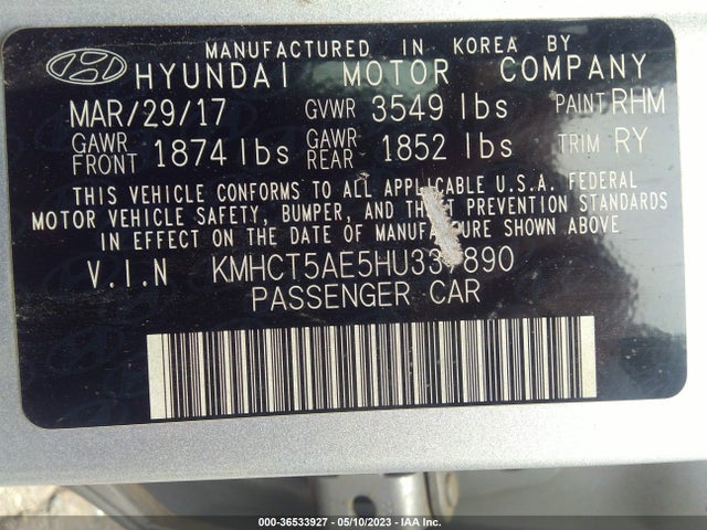 Hyundai ACCENT SE 2017 KMHCT5AE5HU337890 Image 11
