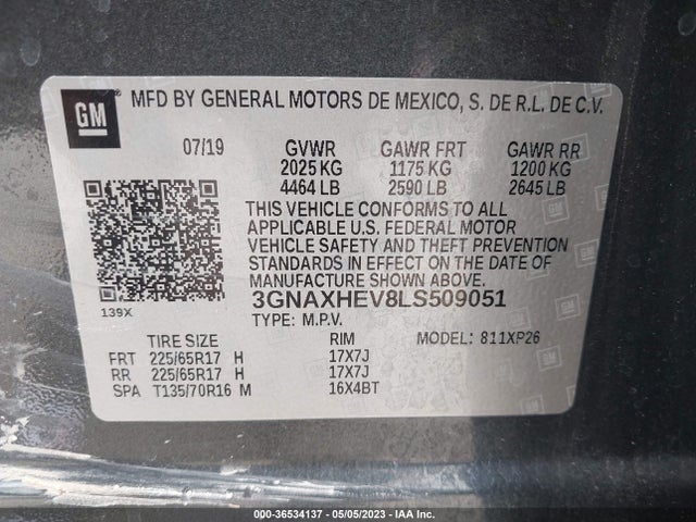 Chevrolet EQUINOX LS 2020 3GNAXHEV8LS509051 Image 10