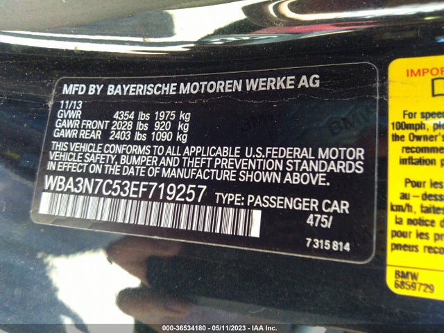 BMW 4 Series 428i 2014 WBA3N7C53EF719257 Image 9
