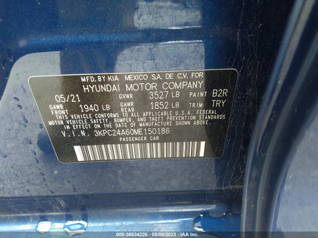 Hyundai Accent Sel 2021 3KPC24A60ME150186 Image 10