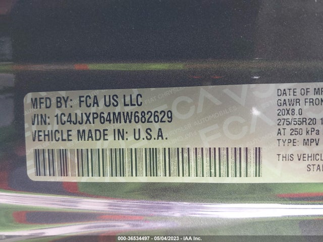 1C4JJXP64MW682629 Jeep Wrangler 4xe Unlimited Sahara