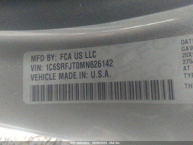 1C6SRFJT0MN626142 RAM 1500 Laramie