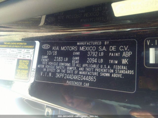 3KPF24AD4KE044865 KIA Forte Lxs