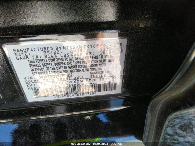 Nissan SENTRA SV 2022 3N1AB8CV3NY297852 Image 10