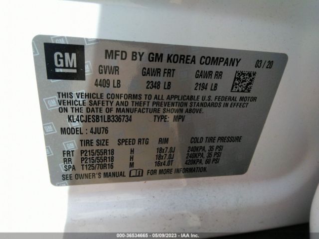 KL4CJESB1LB336734 Buick Encore Preferred