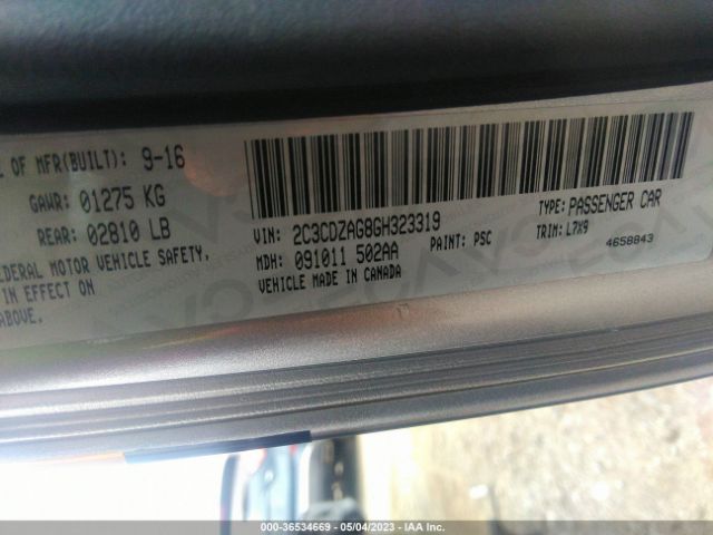 2C3CDZAG8GH323319 Dodge Challenger Sxt