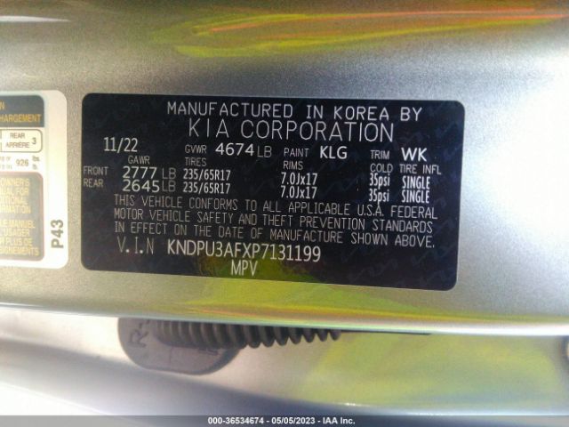 KNDPU3AFXP7131199 KIA Sportage Lx
