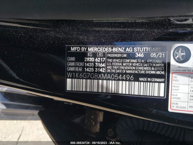 W1K6G7GBXMA054496 Mercedes-Benz S-class S 580