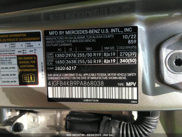 4JGFB4KB9PA868038 Mercedes-Benz Gle Gle 350
