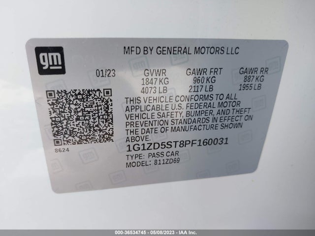 Chevrolet MALIBU LT 2023 1G1ZD5ST8PF160031 Image 9