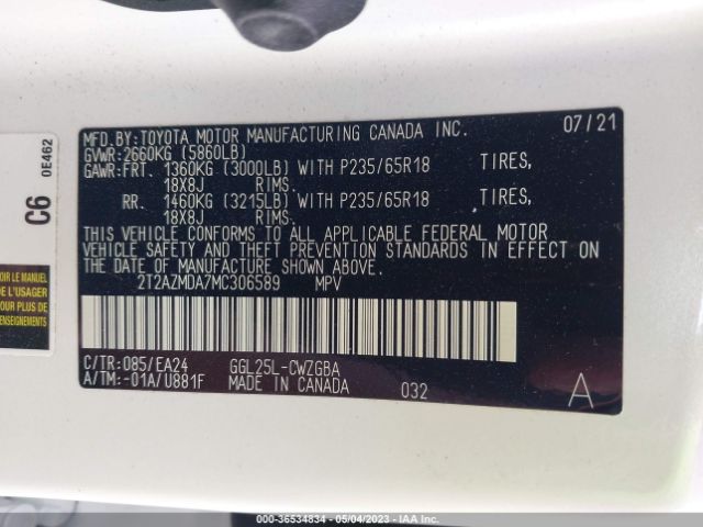 2T2AZMDA7MC306589 Lexus Rx Rx 350
