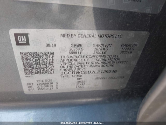 Chevrolet Silverado 1500 Lt 2020 1GCRWCED2LZ129246 Image 9