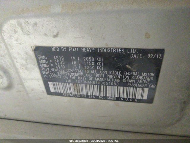 4S3BNAH64H3051083 Subaru Legacy Premium