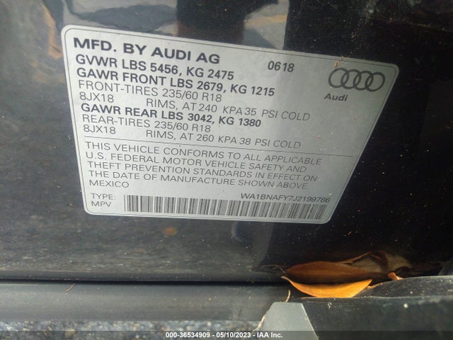 Audi Q5 Premium Plus 2018 WA1BNAFY7J2199786 Image 9