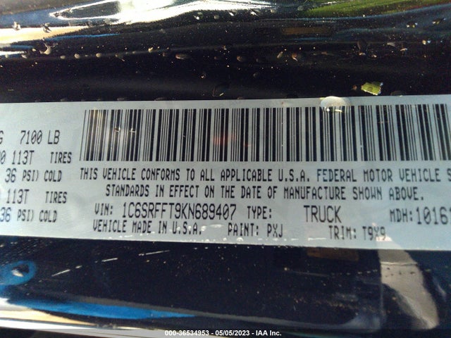 1C6SRFFT9KN689407 RAM 1500 Big Horn/lone Star