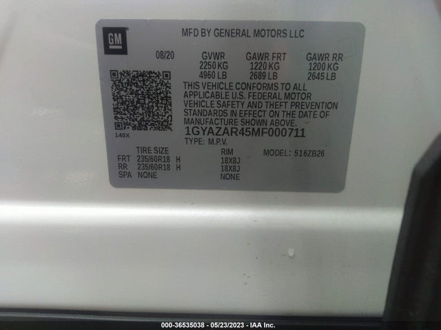 2021 Cadillac XT4, VIN: 1GYAZAR45MF000711