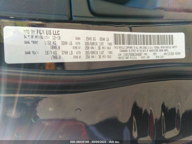 1C4RJFBG8KC648687 Jeep Grand Cherokee Limited
