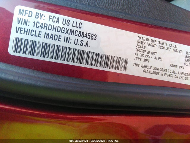 Dodge Durango Gt Plus 2021 1C4RDHDGXMC884583 Image 9