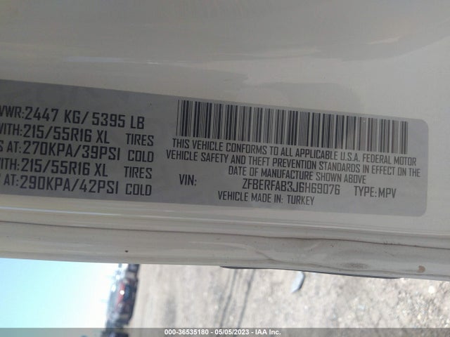 ZFBERFAB3J6H69076 RAM Promaster City