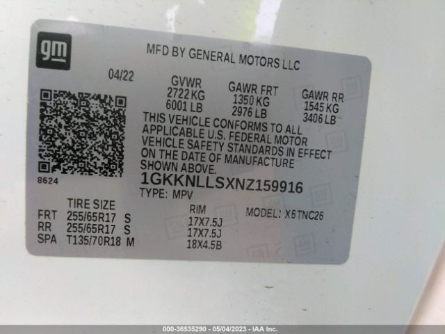 1GKKNLLSXNZ159916 GMC Acadia At4