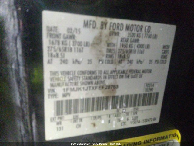 1FMJK1JTXFEF28763 Ford Expedition El Xlt/king Ranch