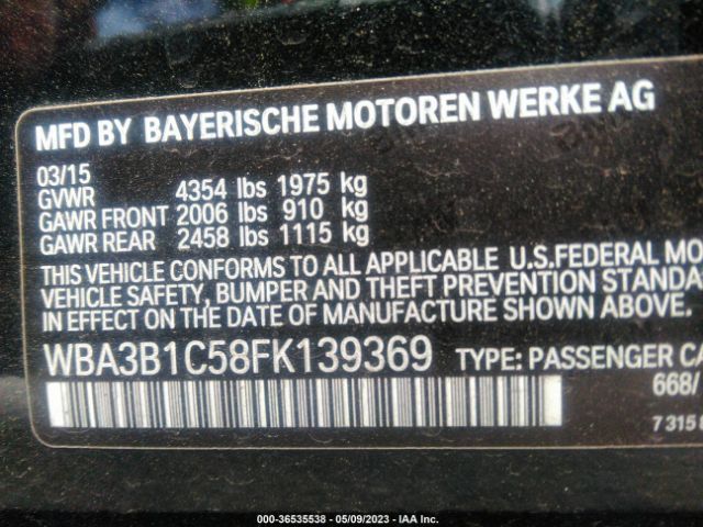 WBA3B1C58FK139369 BMW 3 Series 320i