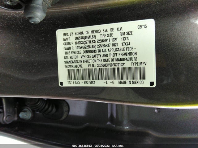 Honda CR-V EX 2015 3CZRM3H50FG701021 Image 10