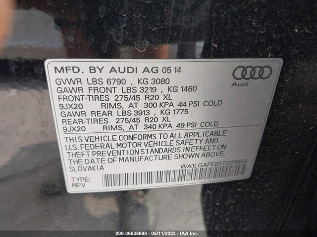 WA1LGAFE8ED020654 Audi Q7 3.0t Premium Plus