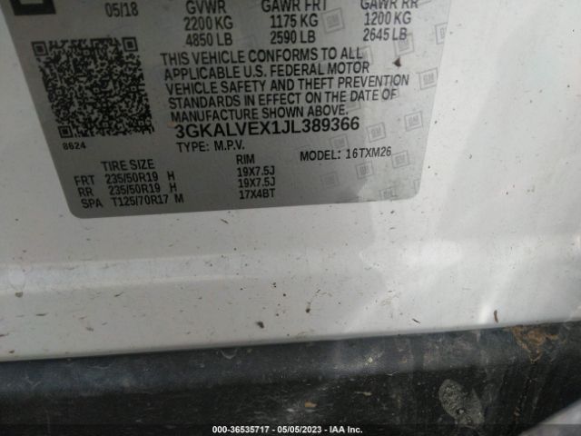 3GKALVEX1JL389366 GMC Terrain Slt