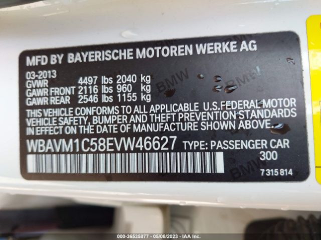 WBAVM1C58EVW46627 BMW X1 Sdrive28i