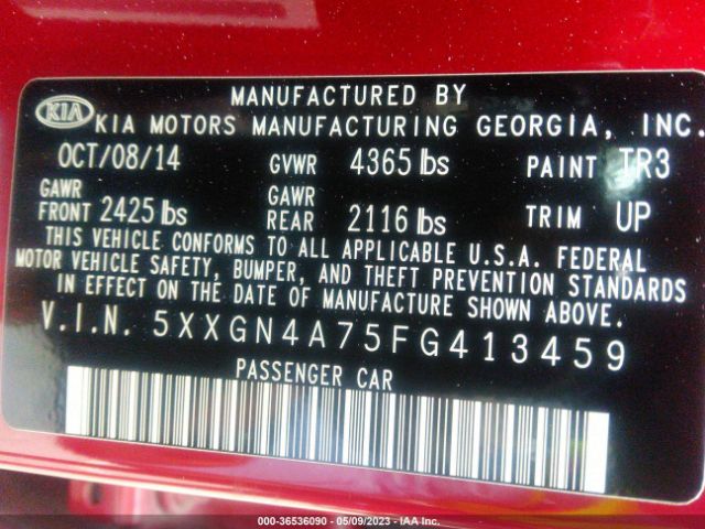 5XXGN4A75FG413459 KIA OPTIMA EX