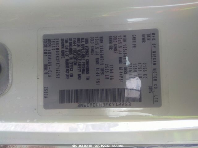 3N6CM0KN3FK712253 Nissan NV200 SV