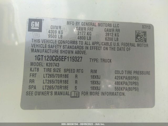 1GT120CG6EF119327 GMC Sierra 2500hd Sle