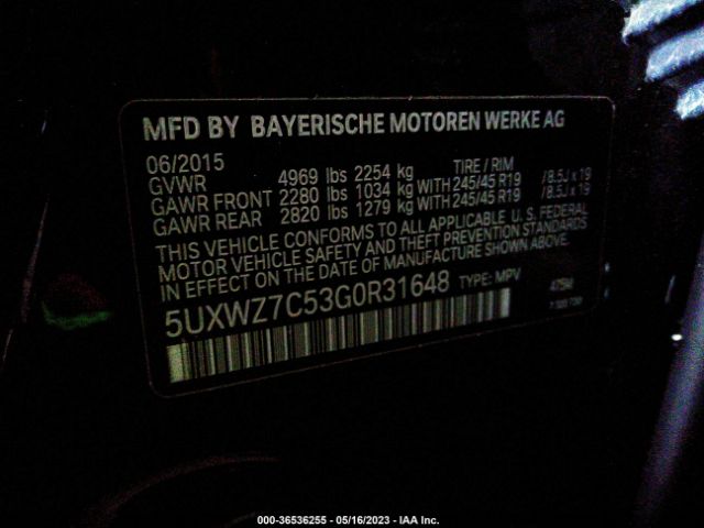 5UXWZ7C53G0R31648 BMW X3 Sdrive28i