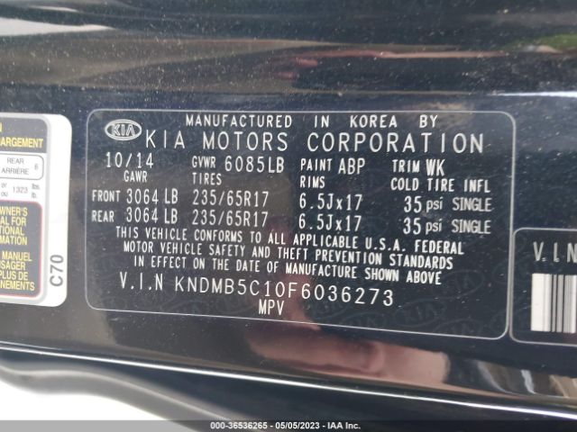 KNDMB5C10F6036273 KIA SEDONA LX