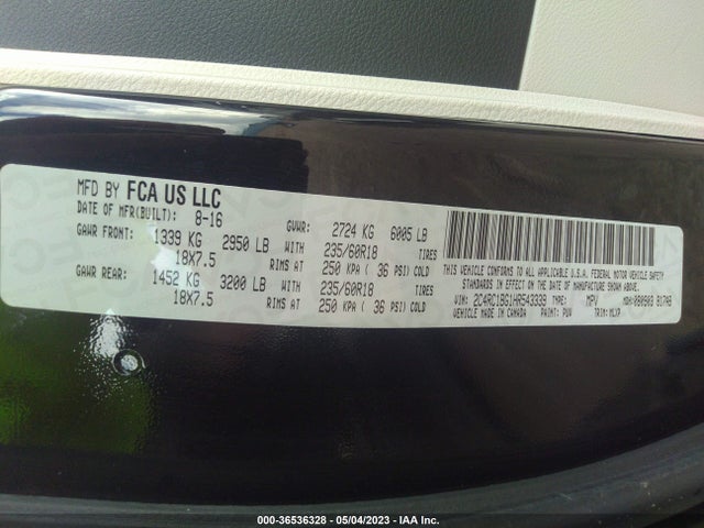 2C4RC1BG1HR543339 Chrysler Pacifica Touring-l