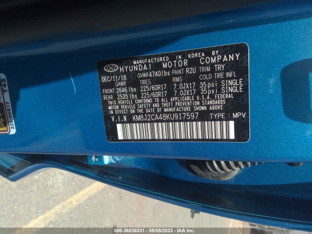 Hyundai TUCSON SE 2019 KM8J2CA48KU917597 Image 11